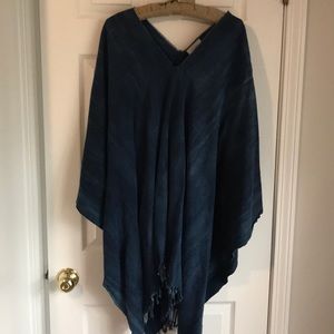 Handmade Indigo Dyed Poncho
